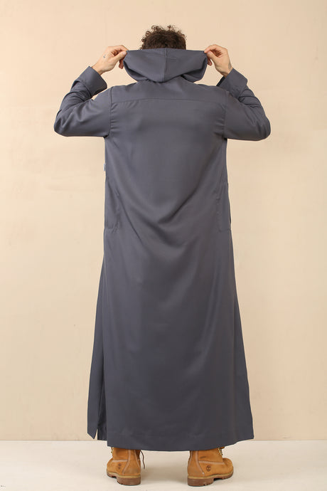 Men's Hooded Zipper Matt Finish Jubba (Space Grey)