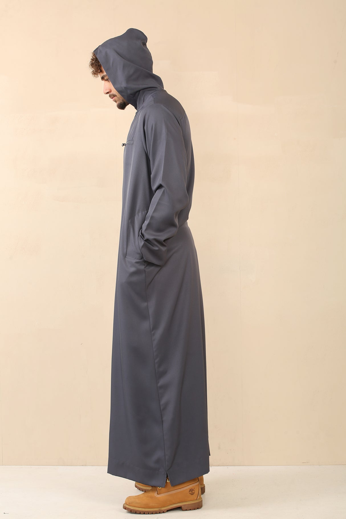 Men's Hooded Zipper Matt Finish Jubba (Space Grey)