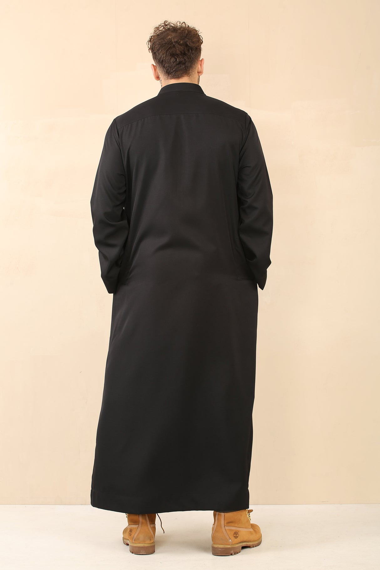 Men's Kuwaiti Matt Finish Zipper Jubba (Black)