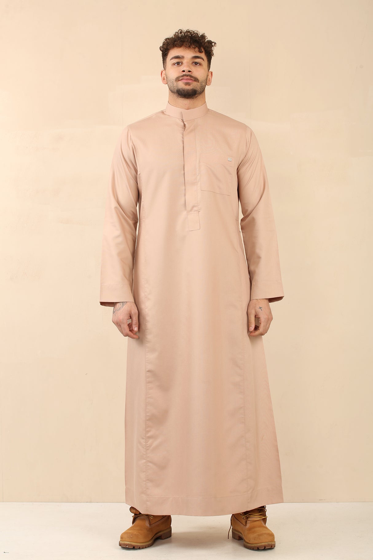 Men's Saudi Oxford Classic Zipper Jubba (Beige)