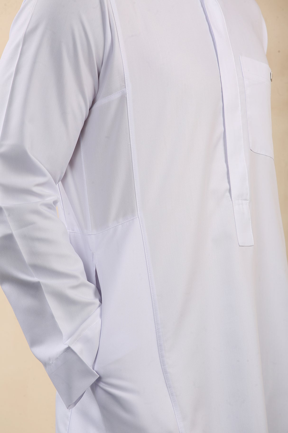 Men's Saudi Oxford Classic Zipper Jubba (White)