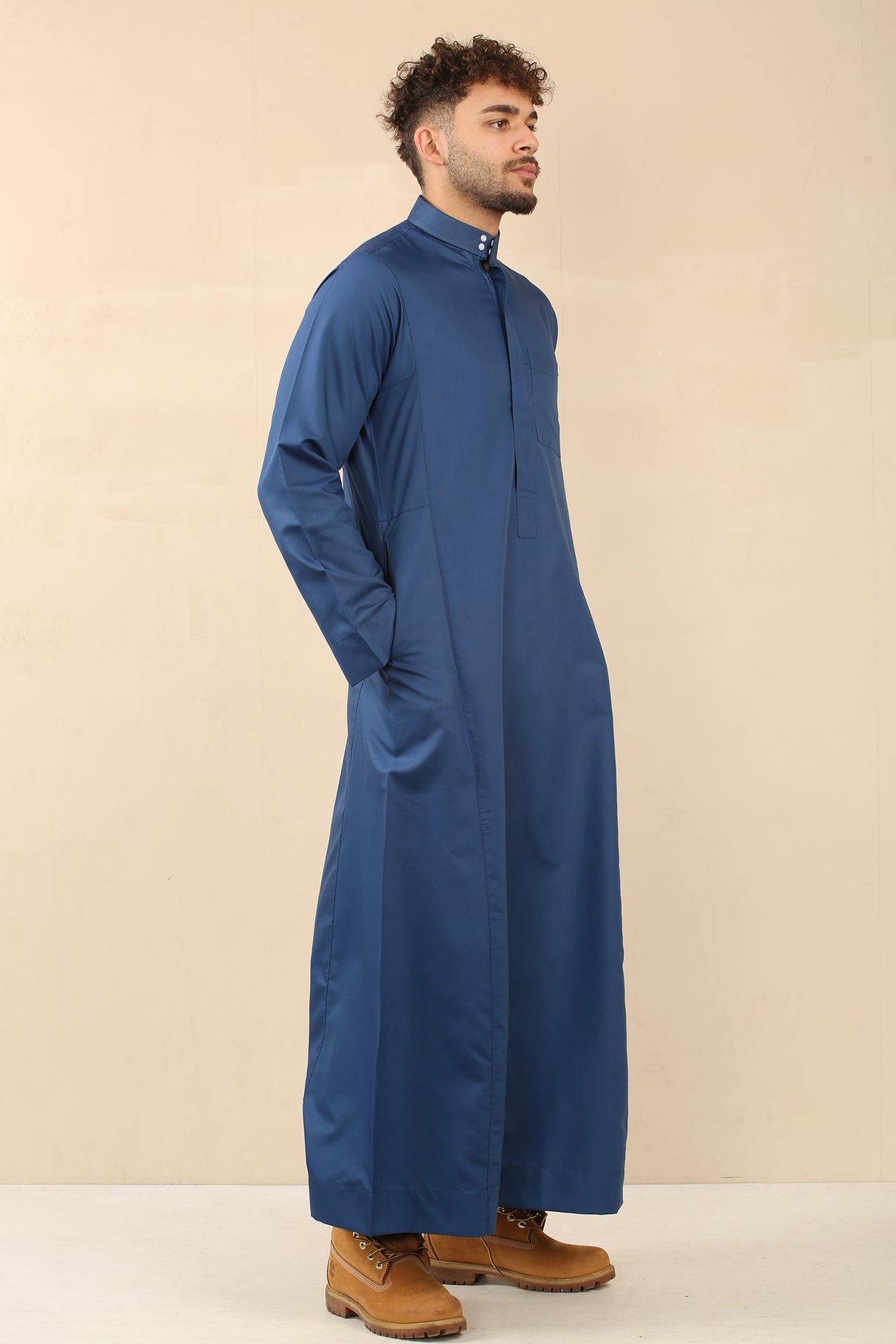 Men's Saudi Oxford Classic Zipper Jubba (Blue)