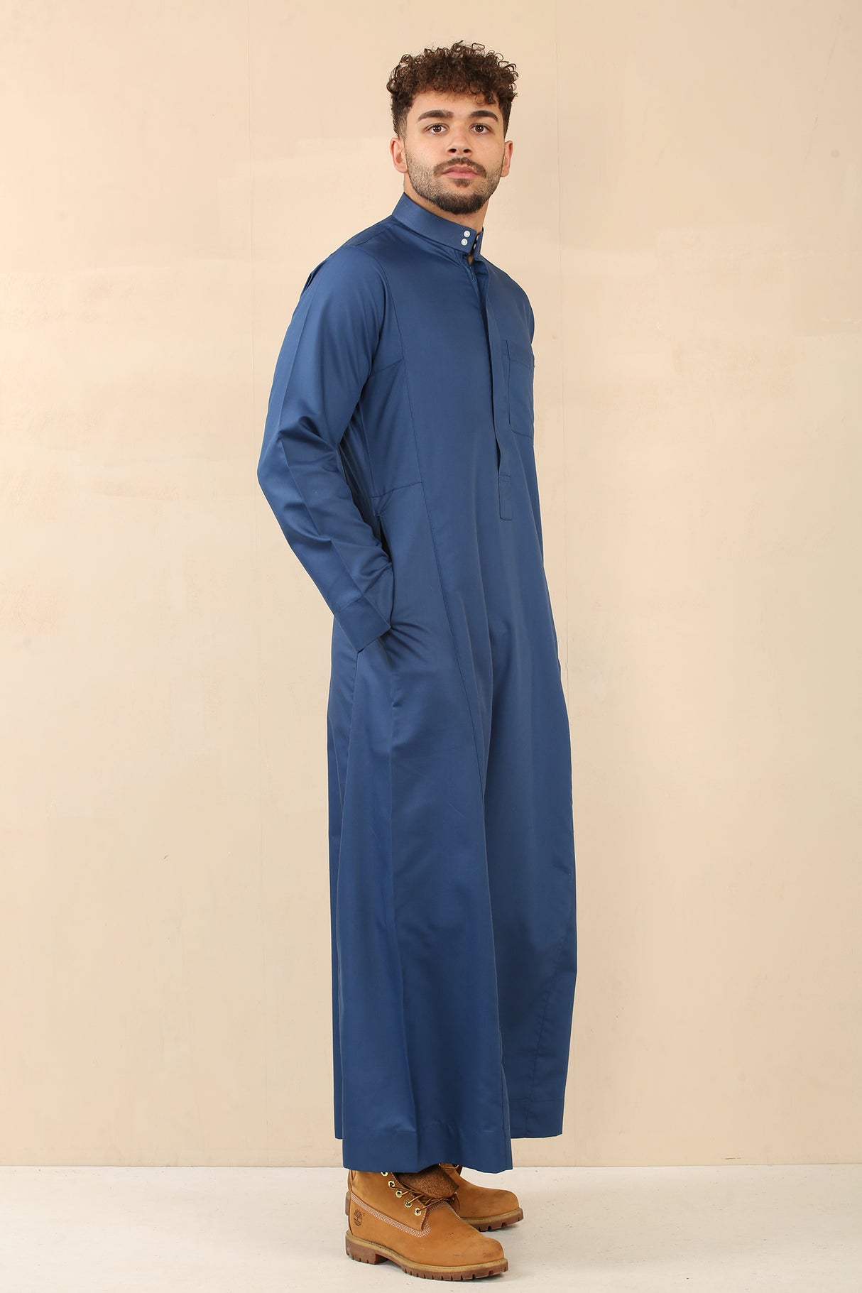 Men's Saudi Oxford Classic Zipper Jubba (Blue)