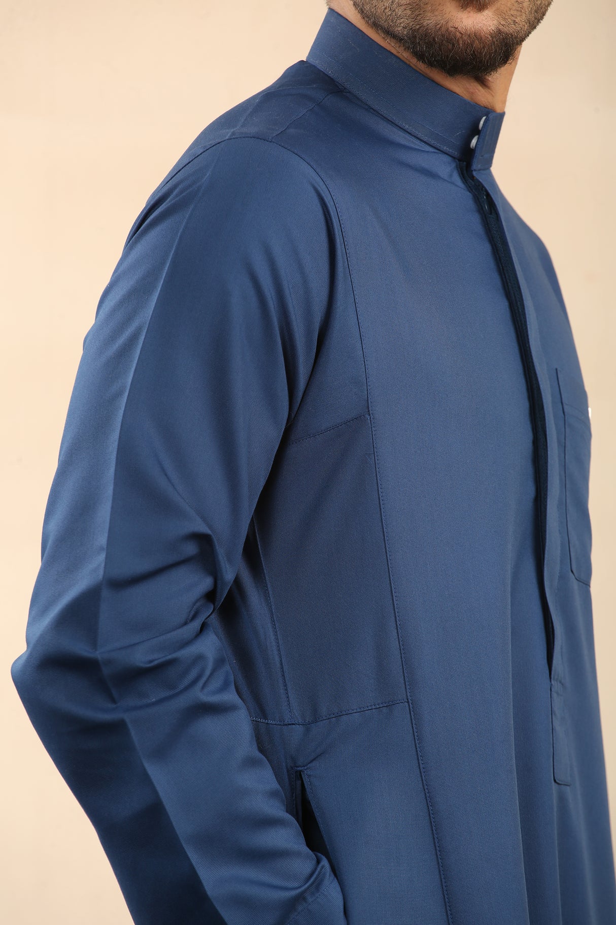 Men's Saudi Oxford Classic Zipper Jubba (Blue)