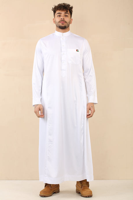 Men's Saudi Classic Shiny Jubba (White)