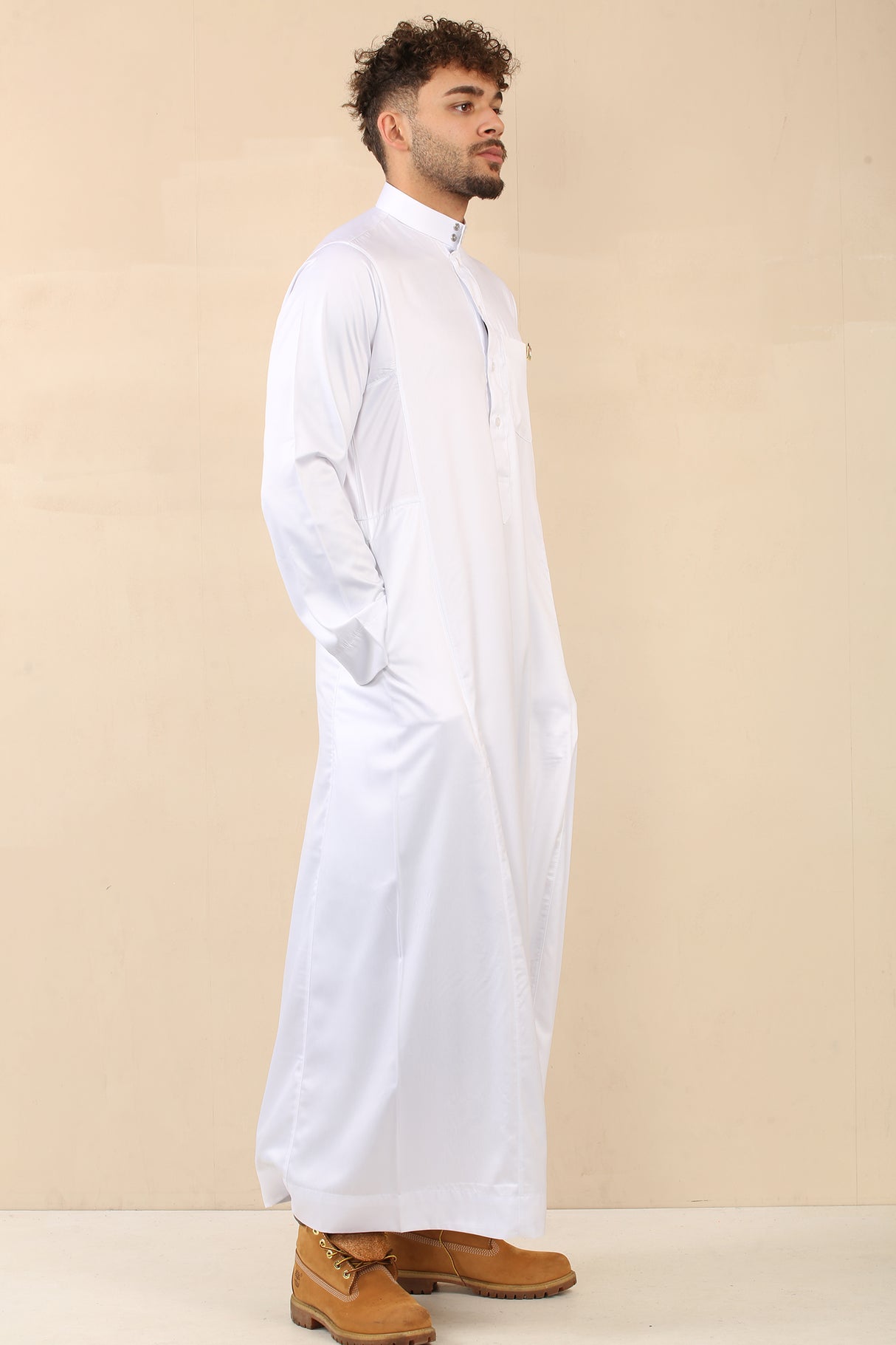 Men's Saudi Classic Shiny Jubba (White)
