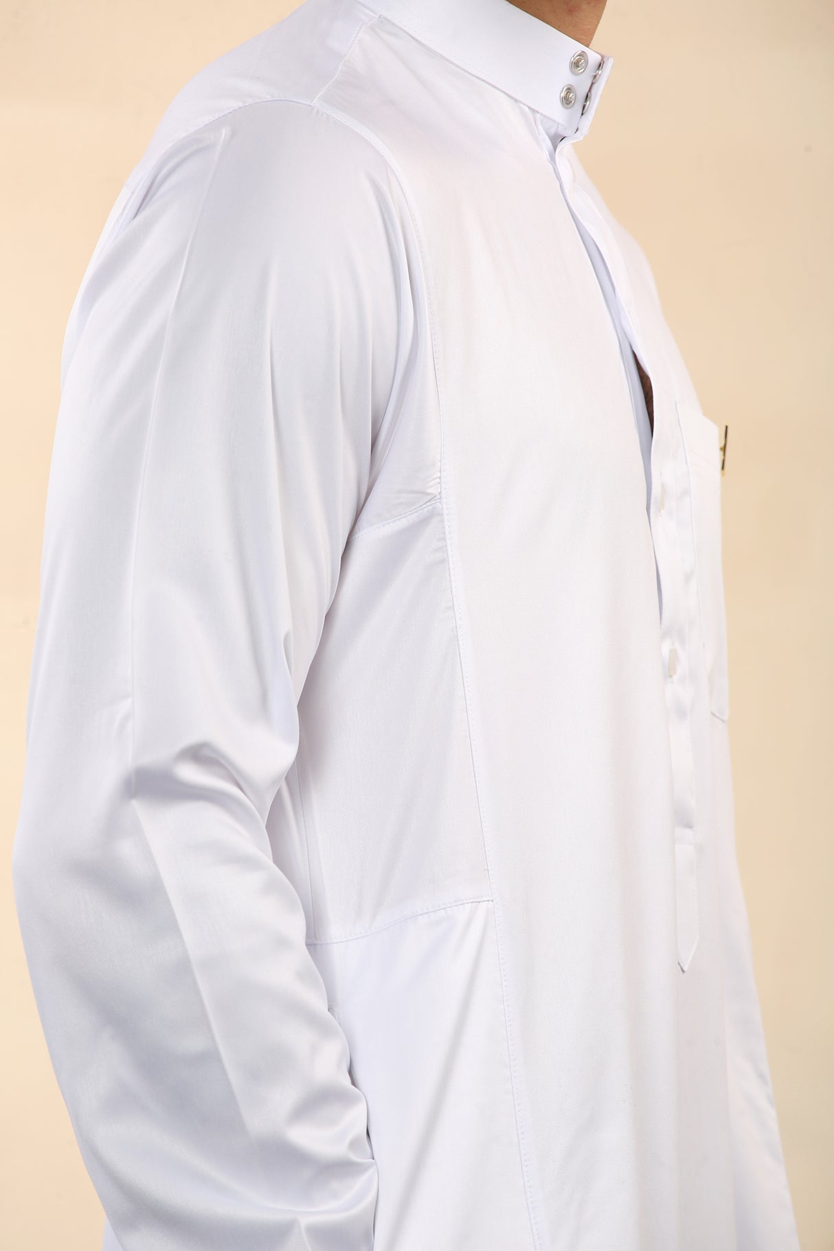 Men's Saudi Classic Shiny Jubba (White)