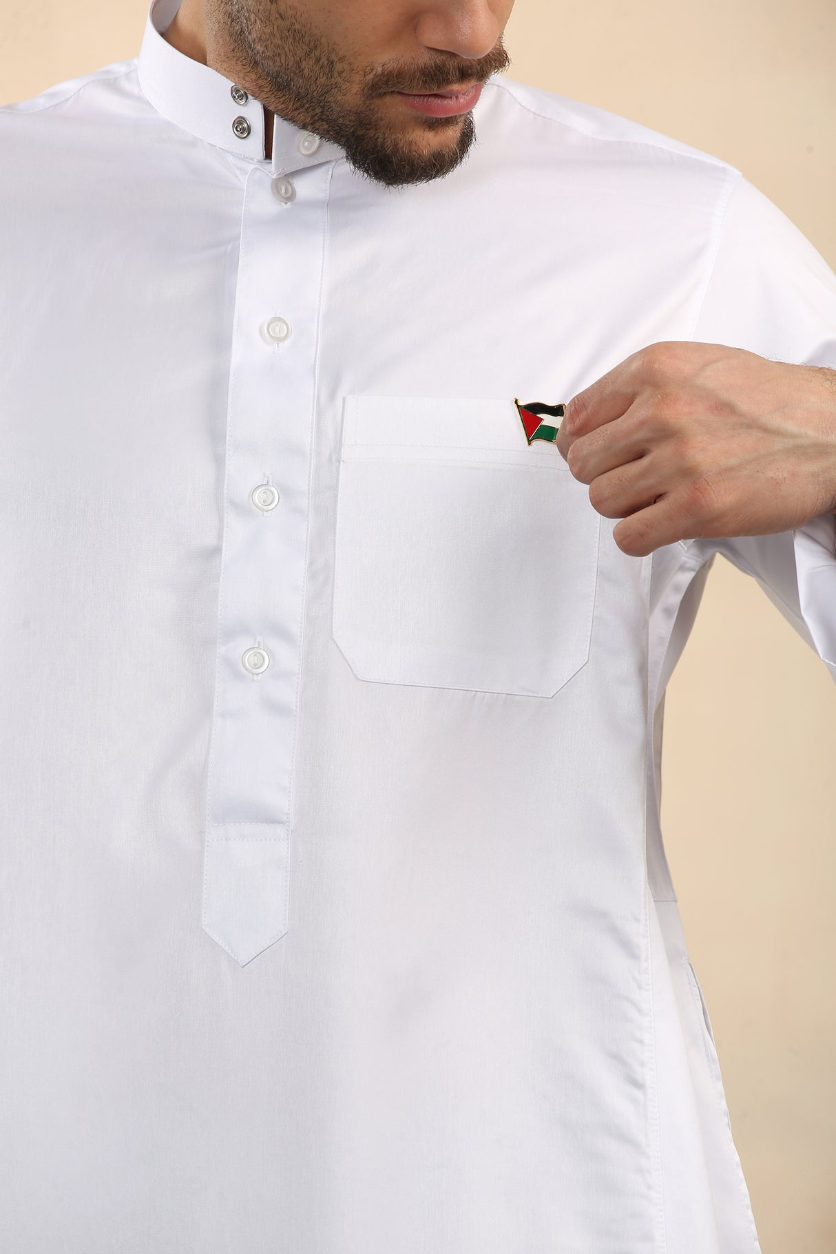 Men's Saudi Classic Shiny Jubba (White)