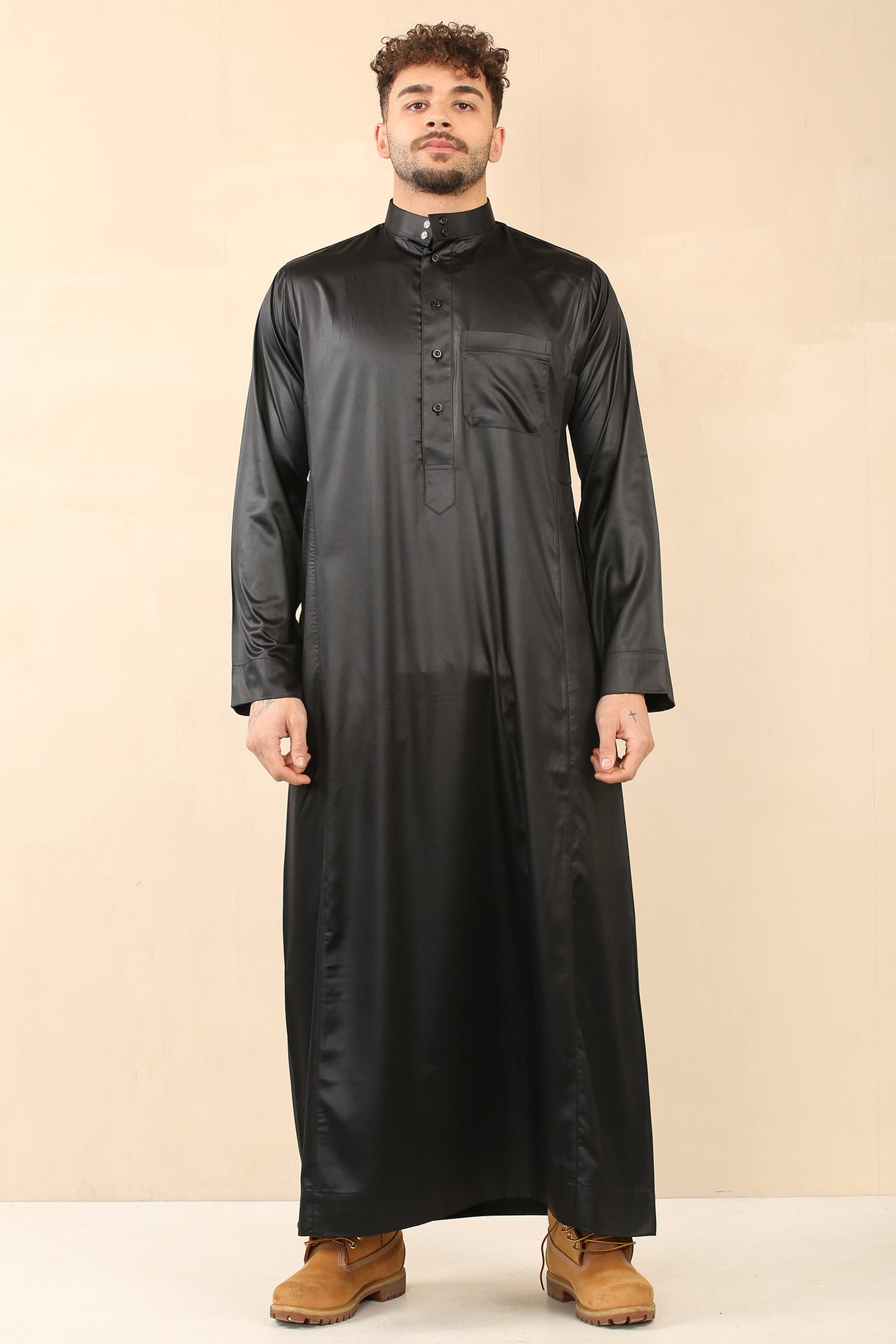 Men's Saudi Classic Shiny Jubba (Black)