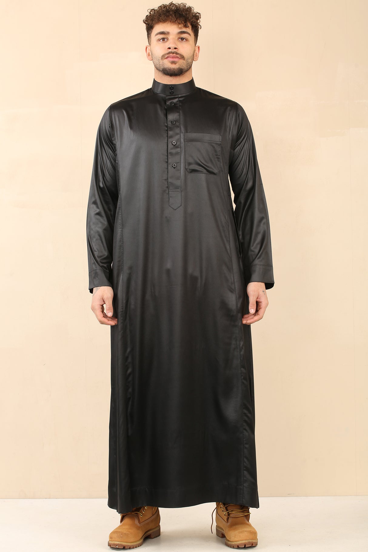 Men's Saudi Classic Shiny Jubba (Black)