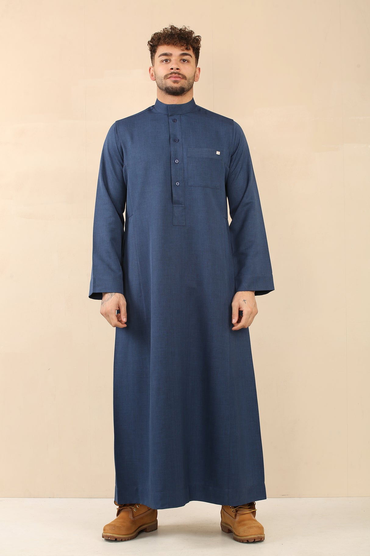 Men's Saudi Classic Luxury Thick Soft Jubba (Navy)