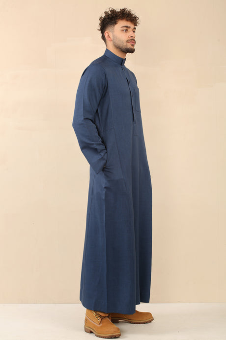 Men's Saudi Classic Luxury Thick Soft Jubba (Navy)