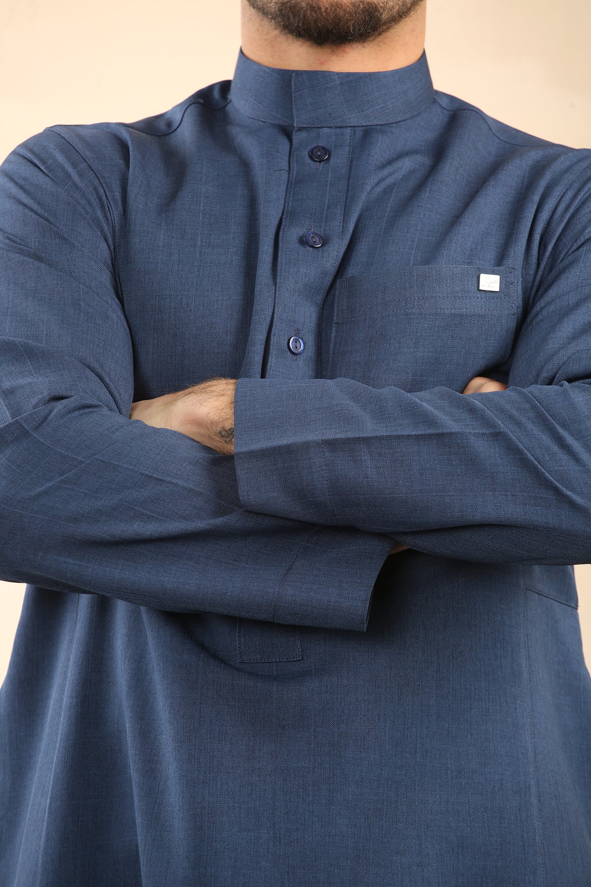 Men's Saudi Classic Luxury Thick Soft Jubba (Navy)