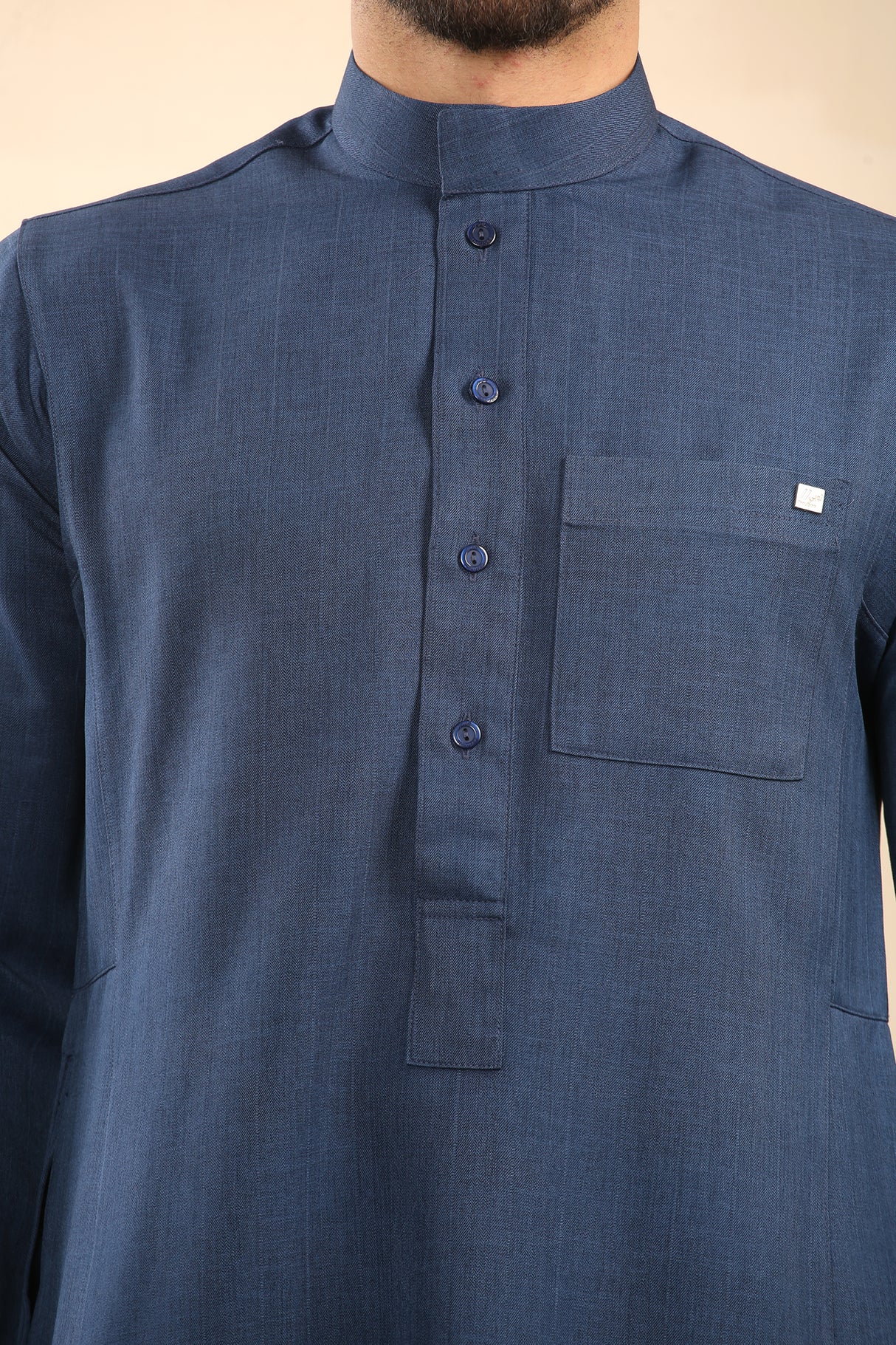 Men's Saudi Classic Luxury Thick Soft Jubba (Navy)