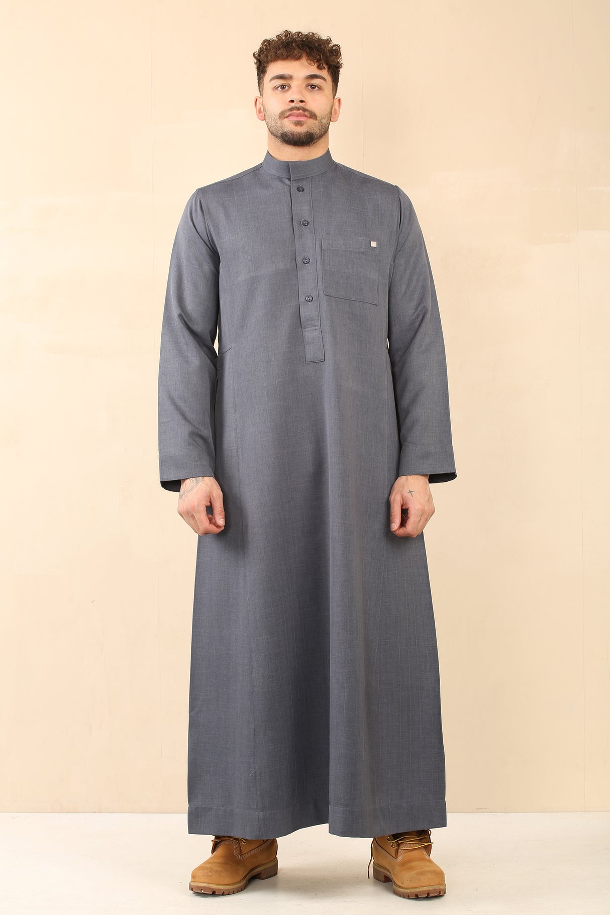 Men's Saudi Classic Luxury Thick Soft Jubba (Grey)