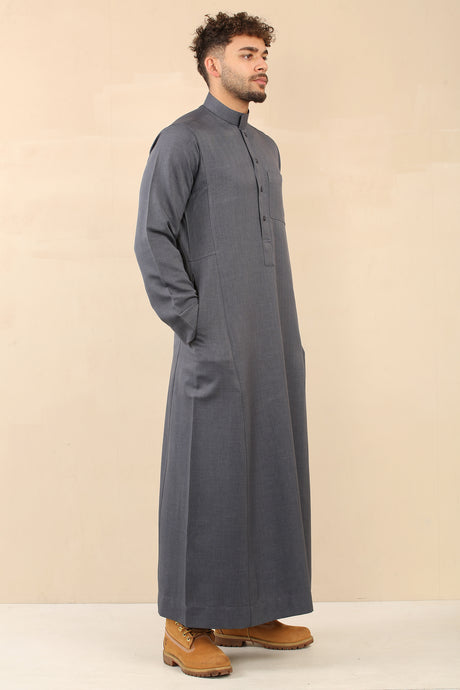 Men's Saudi Classic Luxury Thick Soft Jubba (Grey)