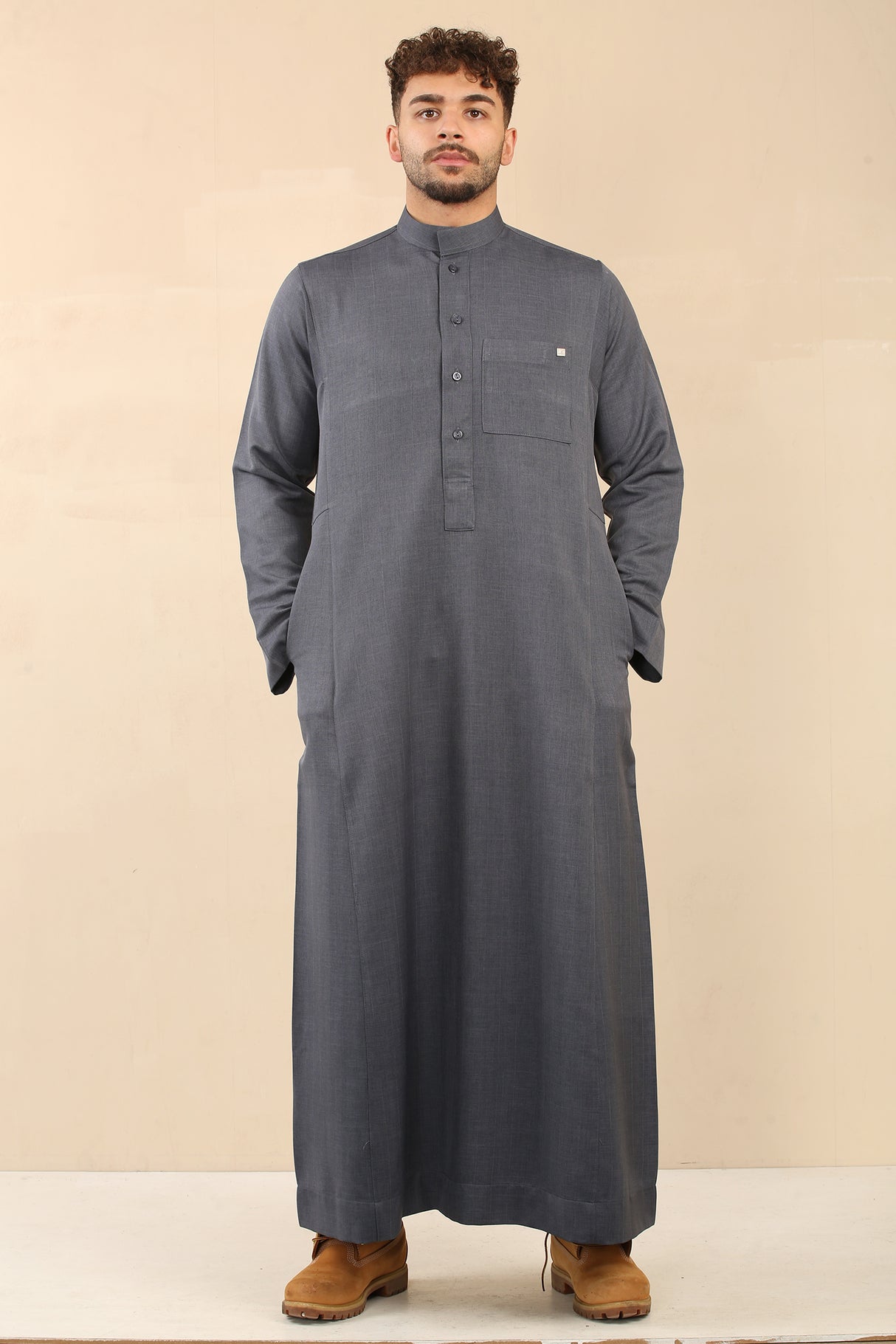 Men's Saudi Classic Luxury Thick Soft Jubba (Grey)