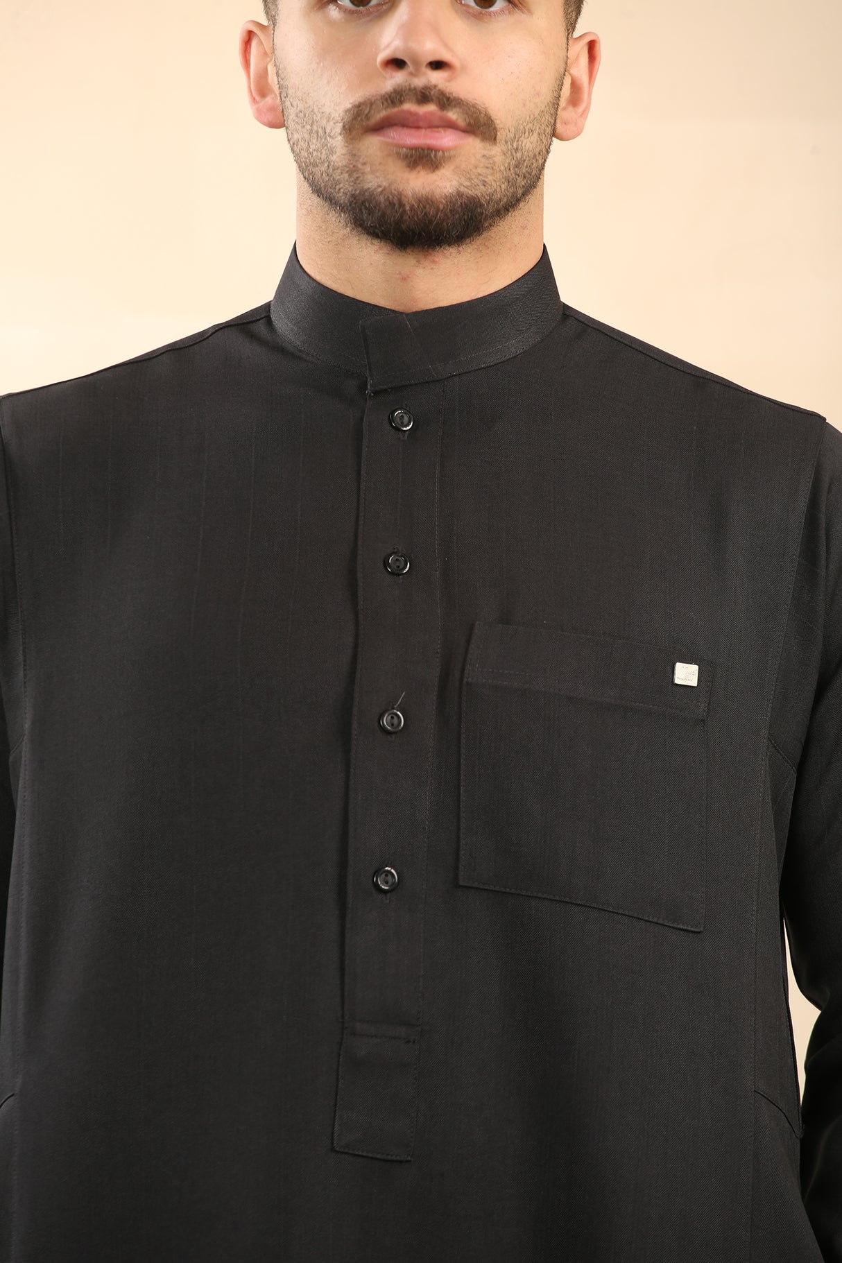 Men's Saudi Classic Luxury Thick Soft Jubba (Black)