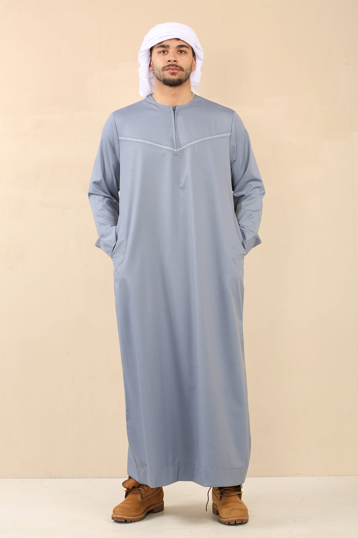 Men's Plain White Scarf