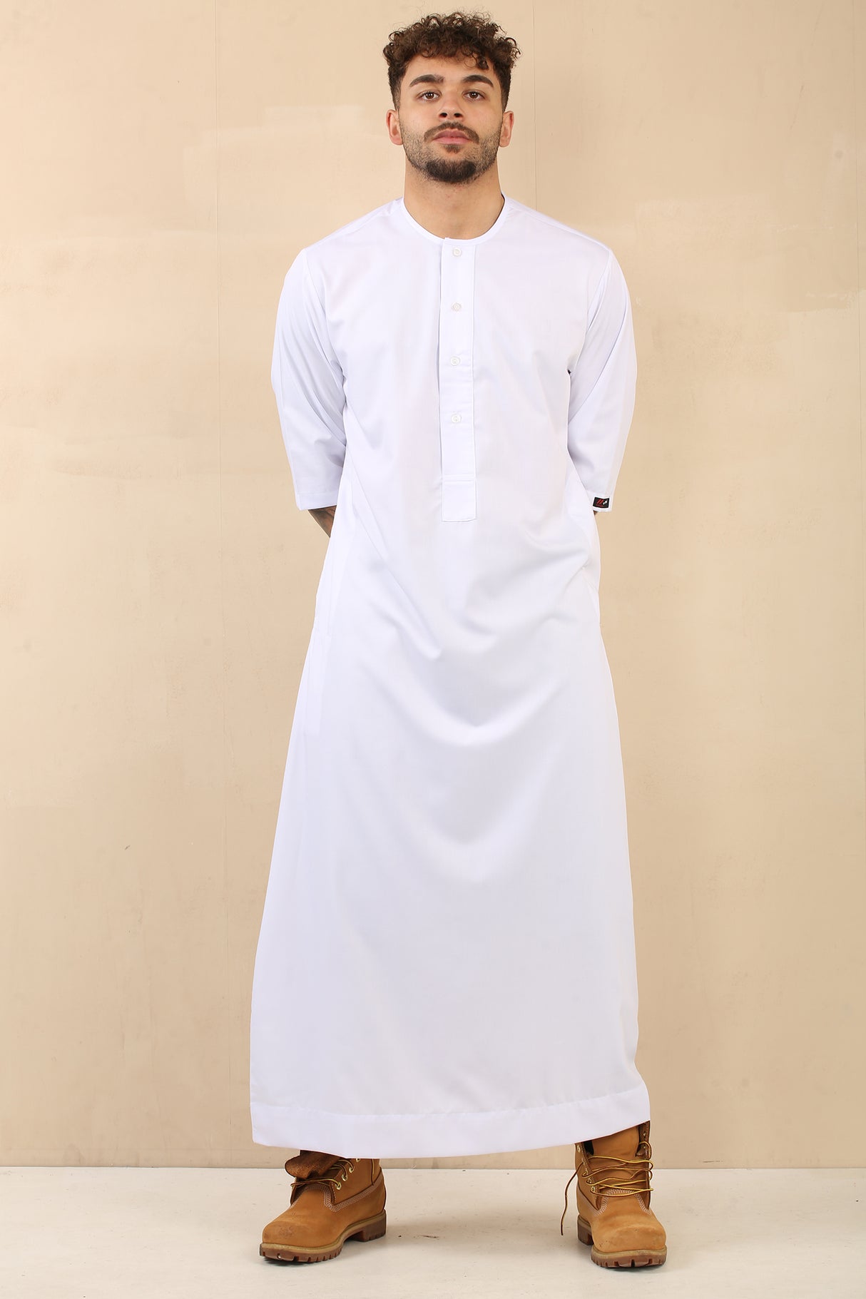 Men's Short Sleeve Viscose Jubba (White)