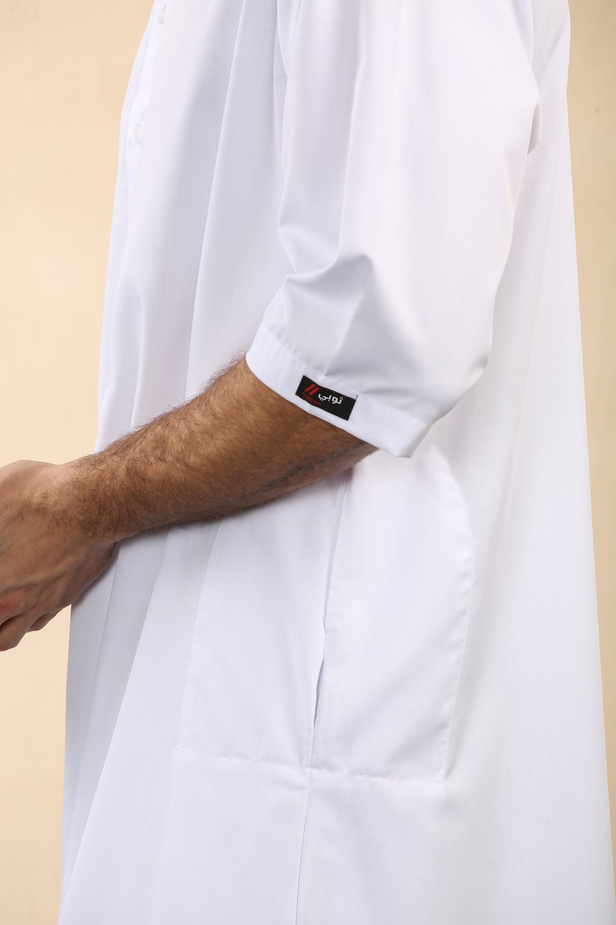 Men's Short Sleeve Viscose Jubba (White)