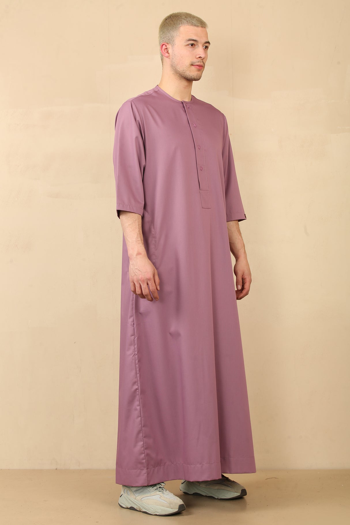 Men's Short Sleeve Viscose Jubba (Mauve)
