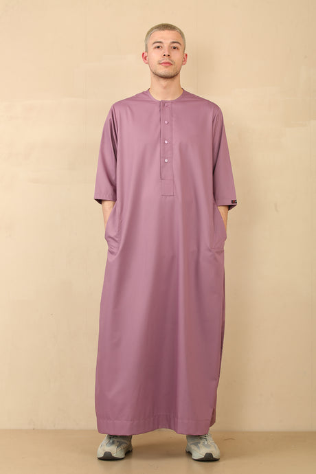 Men's Short Sleeve Viscose Jubba (Mauve)