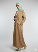 Ladies Kimono Luxury Fleece Button Abaya