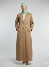 Ladies Kimono Luxury Fleece Button Abaya